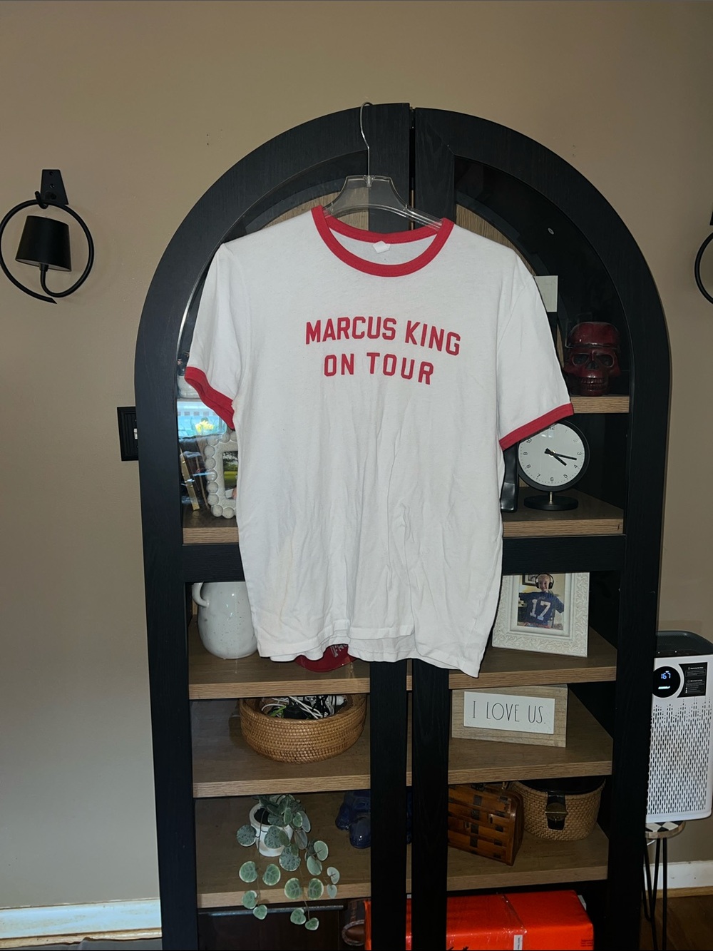Alternative White T-Shirt with Red Trim - Marcus King On Tour XL